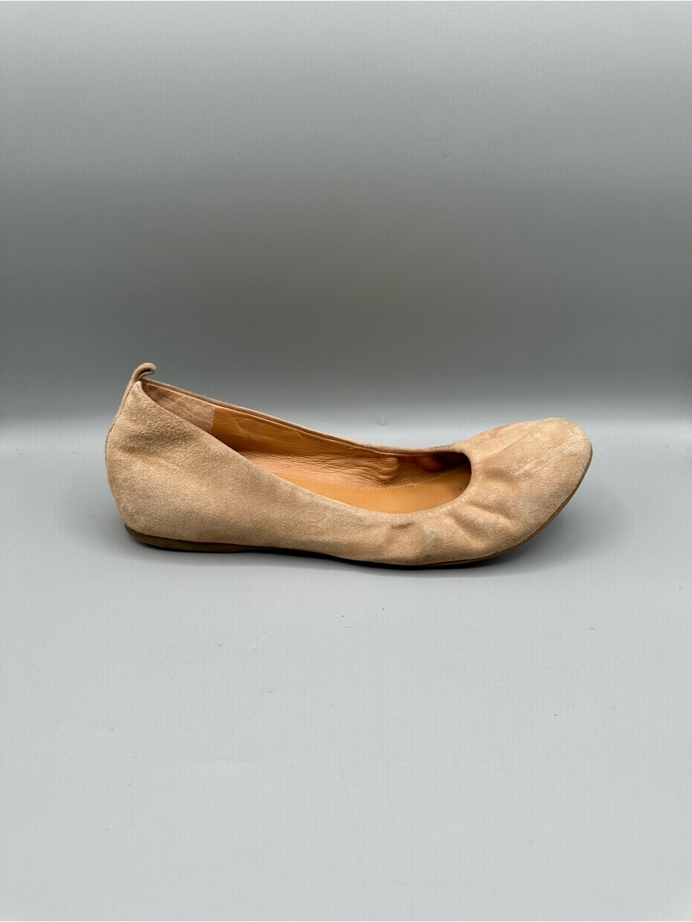 J.Crew Cece Suede Ballet Round Toe Leather Lined Flats Womens 7.5 Nude